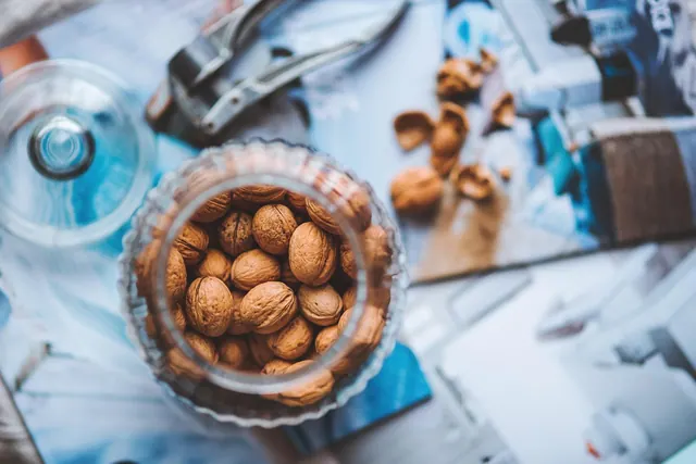 walnuts, nuts, jar, autumn, food, nature, unprocessed, blue food, walnuts, walnuts, walnuts, walnuts, walnuts, jar