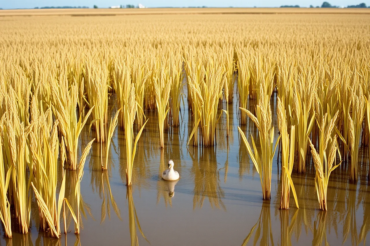 Carolina Gold rice stalks standing in a flooded Tidewater field (Top independent heritage pantry brands for 2027, reviewed)