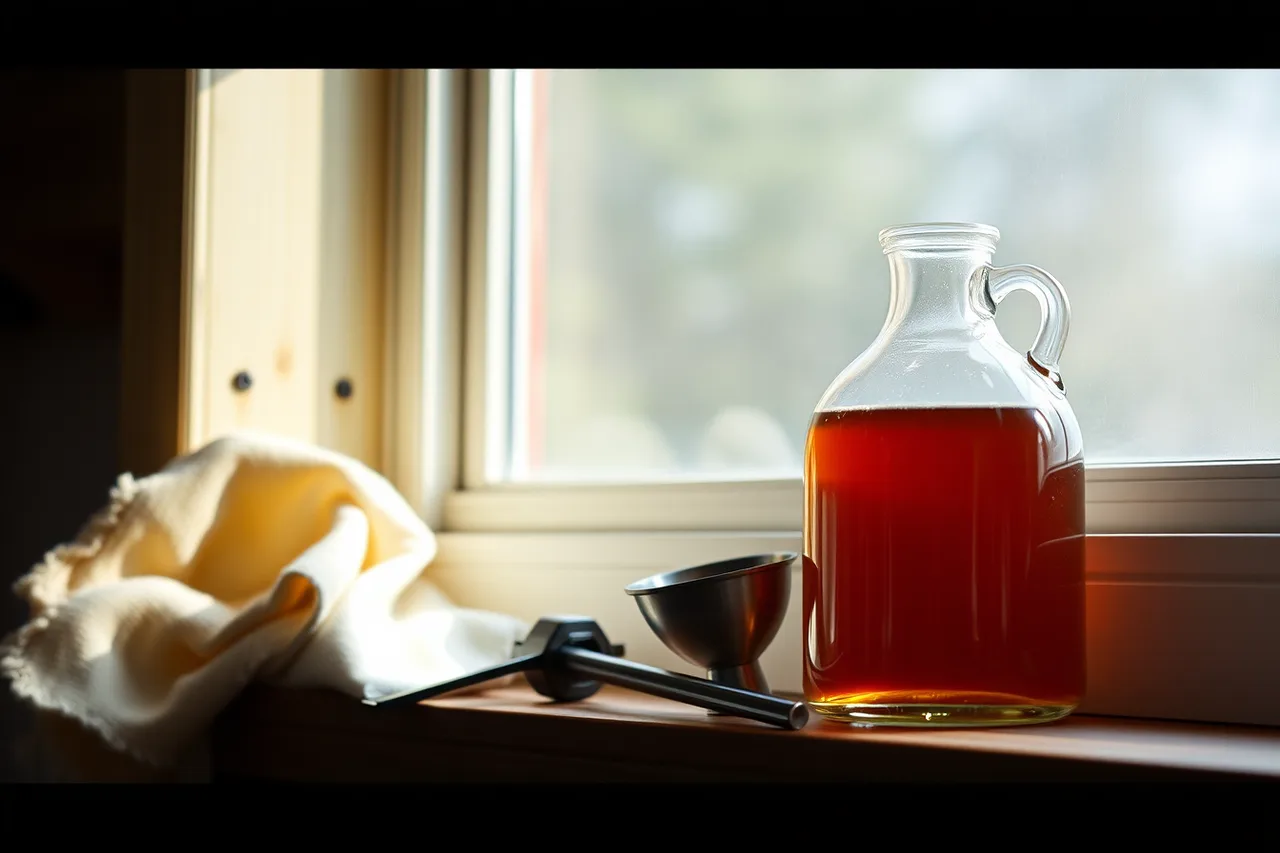 Glass jug of Vermont maple syrup with a fully marked label (State food specialties status ranges from symbolic to strictly regulated)